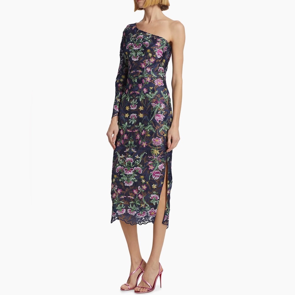 Marchesa Notte NEW Alexis Floral Embroidered Midi Dress Size XS $795.00 - Picture 3 of 16